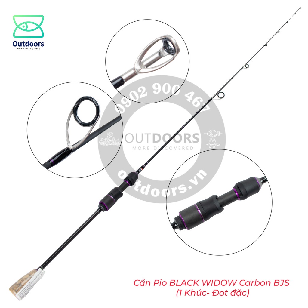 Cần câu máy đứng Pioneer BLACK WIDOW Carbon SP/BJS