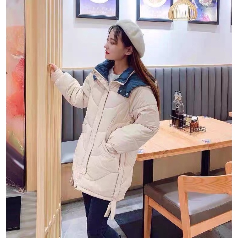 Áo khoác phao nữ siêu ấm có mũ