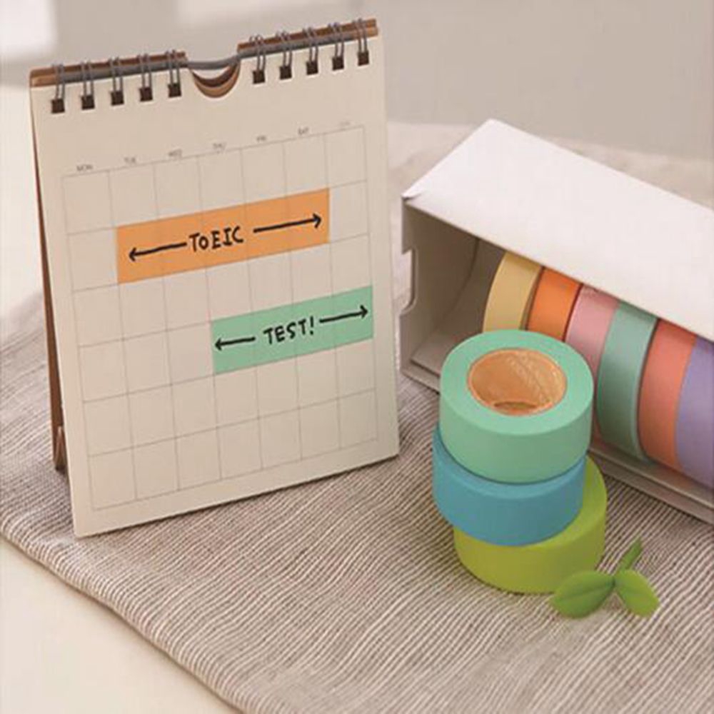 Set 10 Cuộn Băng Keo Giấy Nhiều Màu Sắc Dùng Để Trang Trí Đồ Thủ Công