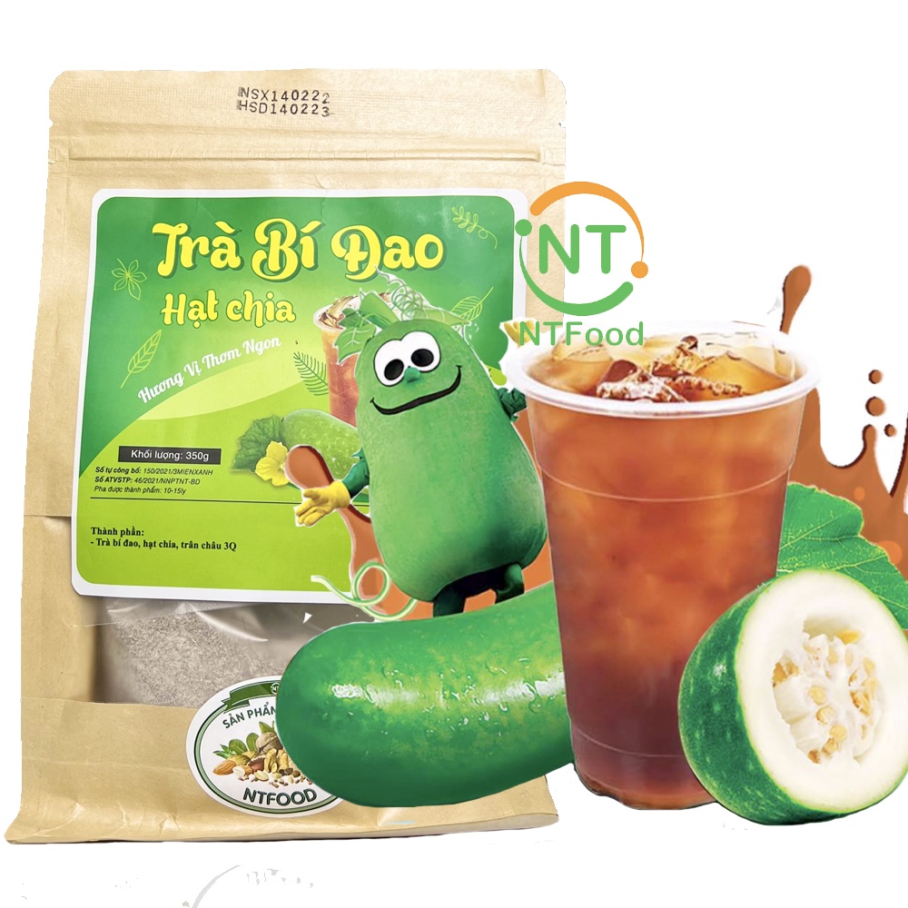 Set nguyên liệu pha Trà Bí đao Hạt chia 360g (10 - 15 ly) NTFood - Nhất Tín Food