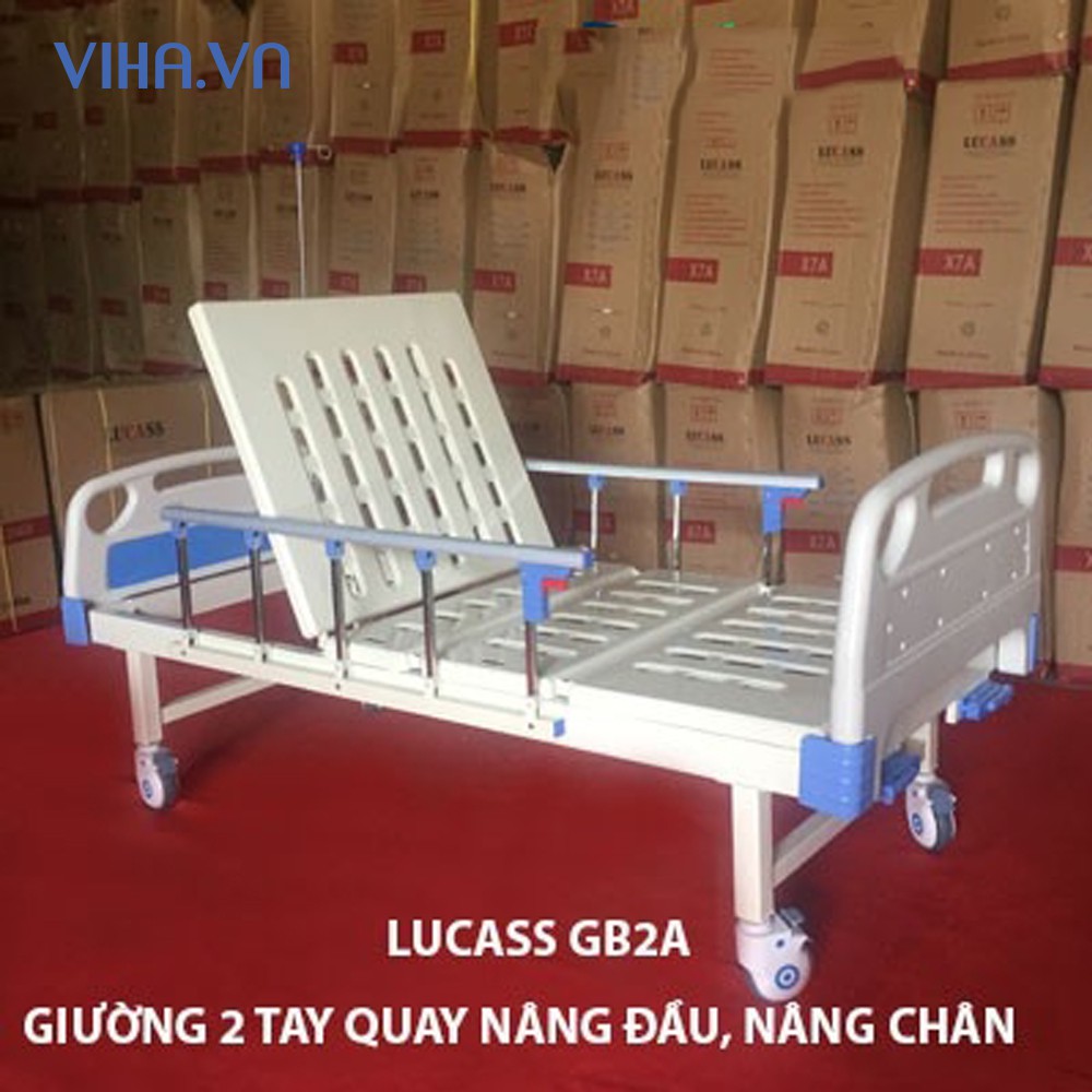 Giường bệnh nhân nhập khẩu 2 tay quay lucass gb-2a