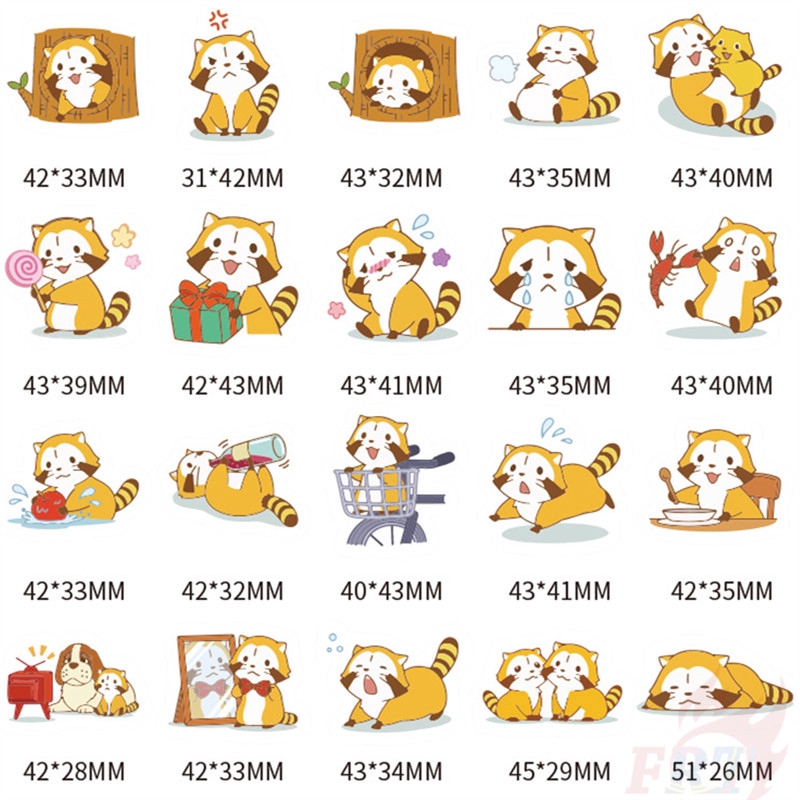 ❉ Racoon Giấy và decal dán tường A ❉ 40Pcs/Set DIY Decals Stickers for Diary Laptop Scrapbooks Skateboard