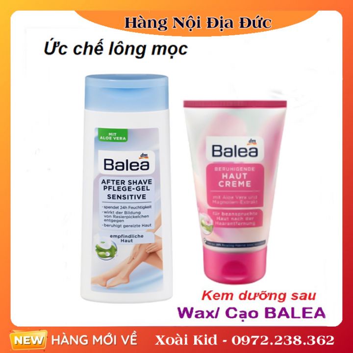 Bộ Bọt tẩy lông, gel cạo lông, kem dưỡng sau cạo lông, kem tẩy lông Balea của Đức- Nội địa Đức Đủ Bill