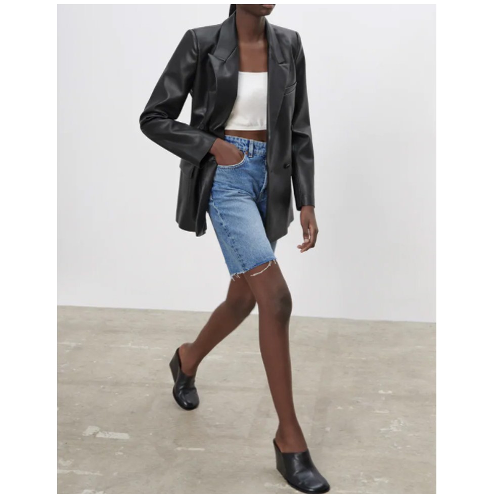 ÁO KHOÁC BLAZER DA ZARA XUẤT DƯ TUỒN MAY CHIẾT EO MÀU ĐEN - 4432/736