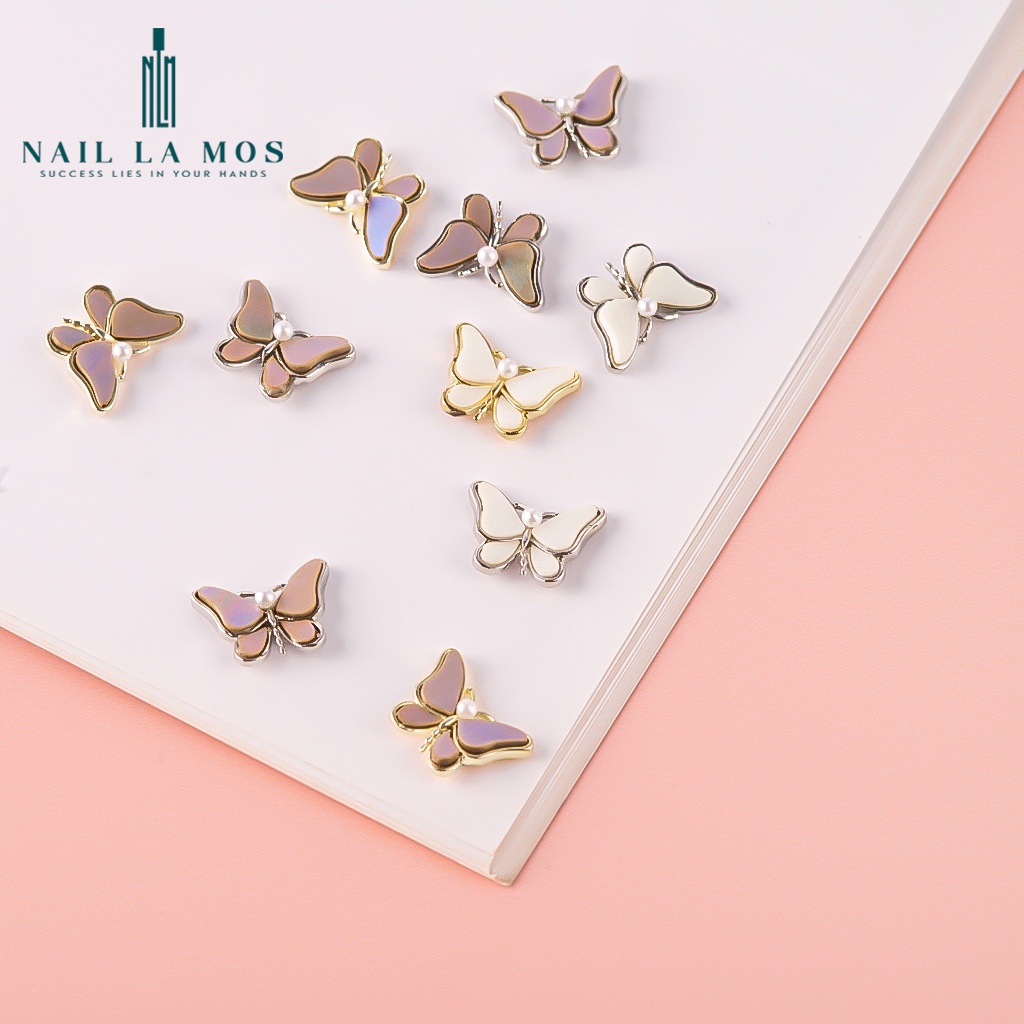 Charm bướm đá cao cấp - bướm đá ánh xà cừ phong cách Hàn Nhật sang chảnh