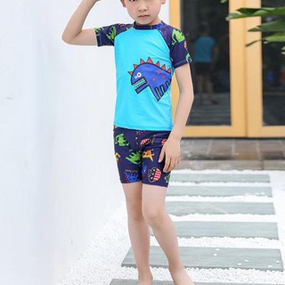 Bộ quần áo bơi ngắn tay cho bé 3-9 tuổi, đồ bơi trẻ em mẫu khủng long mới