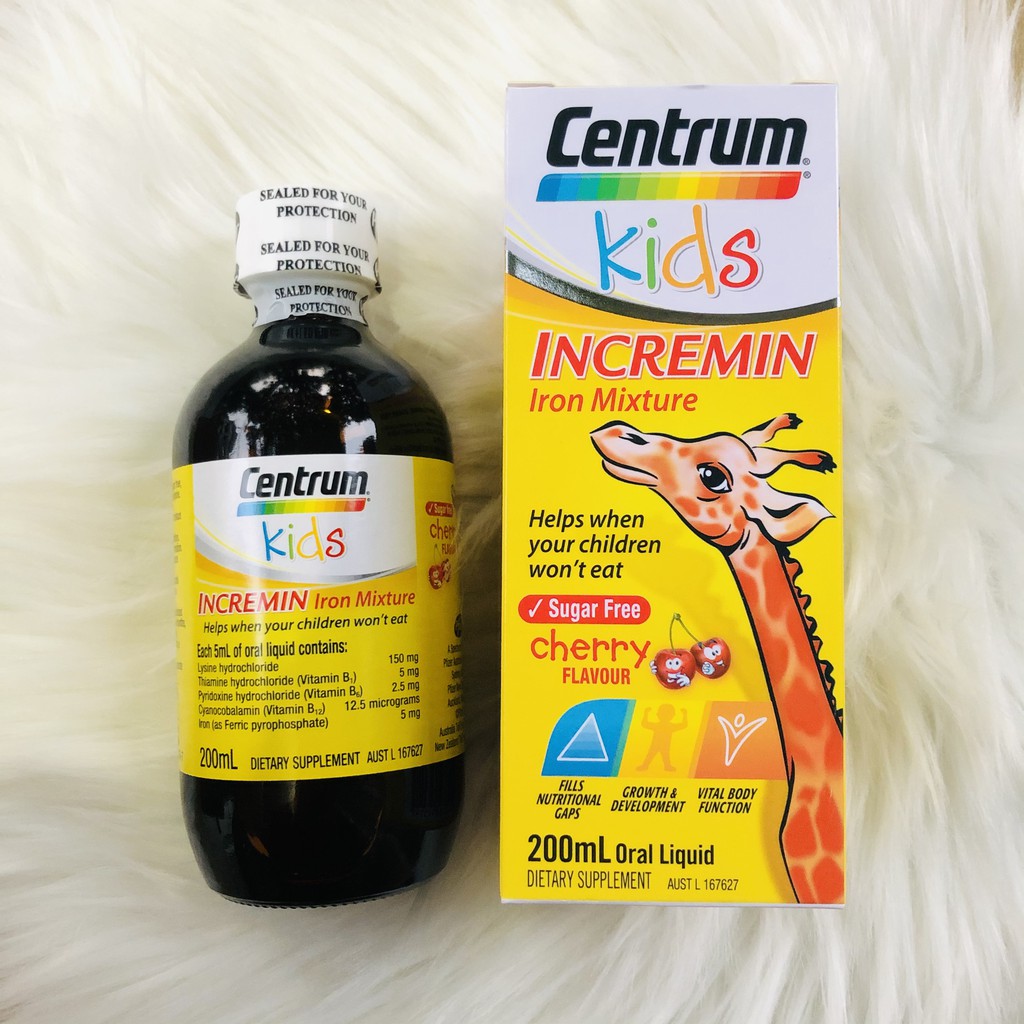 Centrum kids cho trẻ biếng ăn 200ml chuẩn Úc, mẫu mới