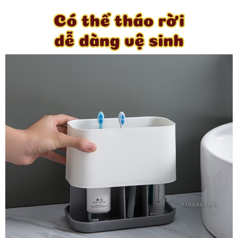 Giá để bàn chải đánh răng – khay đựng đồ dùng cá nhân cao cấp có thể tháo rời