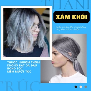 Thuốc Nhuộm Tóc Màu Xám Khói, Xám Xanh | Cần Tẩy Tóc Nâng Tone Mạnh - Hairshopthanhtruc