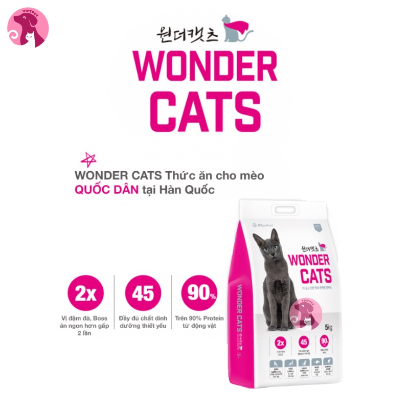 [5kg]THỨC ĂN HẠT CHO MÈO WONDER CATS NHẬP KHẨU HÀN QUỐC - ( thức ăn khô,thức ăn hạt, cám mèo)