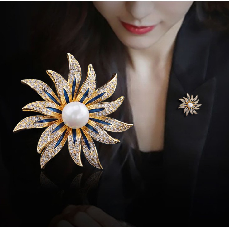 Cài áo mặt trời đính đá sang trọng GC187