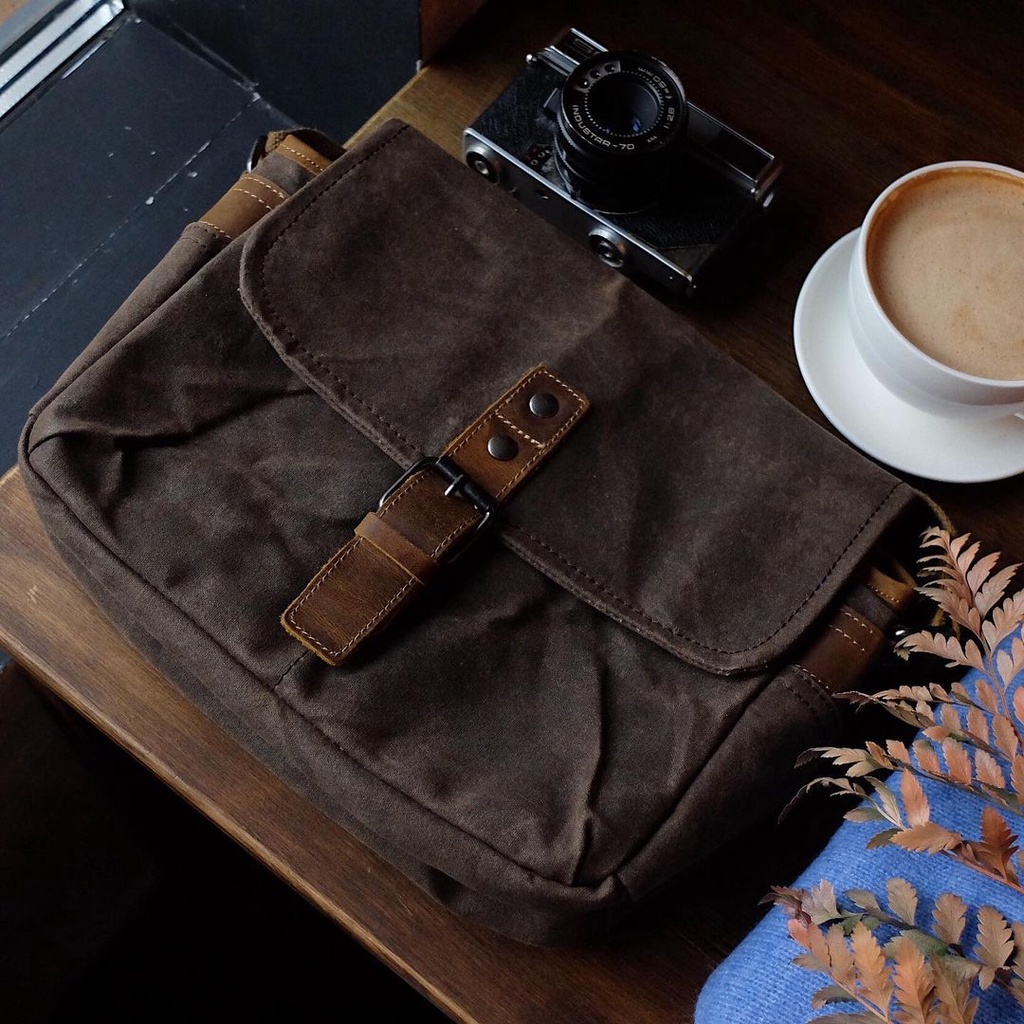 Túi chéo nam canvas da ngựa điên Vintagen VNA21