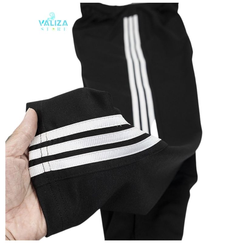 Quần thể thao nam nữ unisex 3 sọc quần nam nữ thu đông chất dày co giãn ống suông mặc nhà thể dục VALIZA QT42