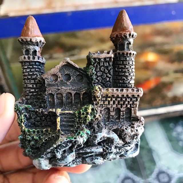LÂU ĐÀI TRANG TRÍ HỒ CÁ NON BỘ 7x4x7CM
