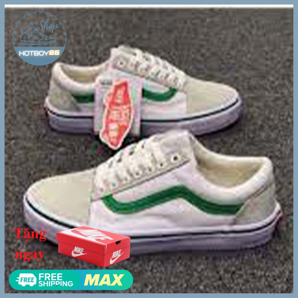 Giày sneaker thể thao nam nữ vans old skool kelly trắng sóng xanh