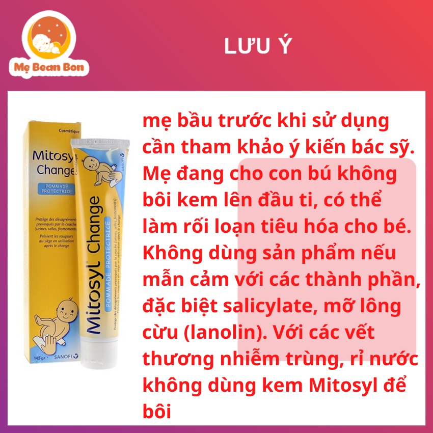 Kem đa năng Mitosyl Change Pháp 145g cho bé hăm tã côn trùng cắn cho trẻ em và người lớn - mẹ bean bon