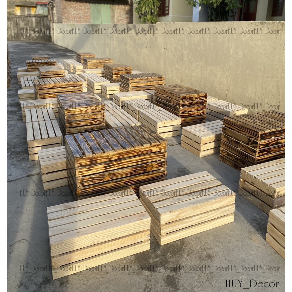 Két gỗ pallet/Thùng gỗ pallet  đủ kích thước / HUY_Decor