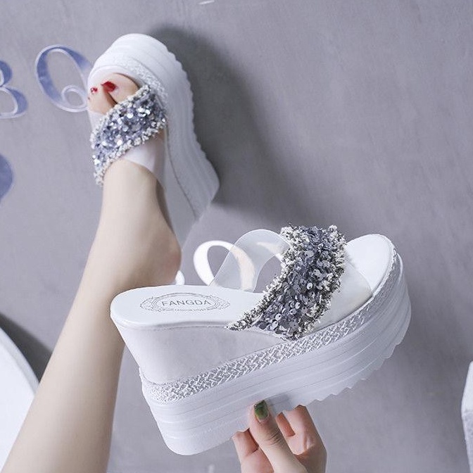 Dép Đế Bằng/Đế Dày Tăng Chiều Cao 12cm Thời Trang Dành Cho Bạn Nữ