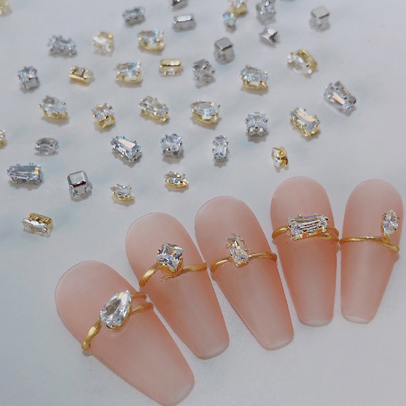Đá đính móng tay style Hàn, hộp 20 viên, phụ kiện nail salon
