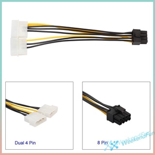 Cáp Chuyển Đổi Nguồn Điện 18cm 8 (6+2 Pin) Sang Dual 4 Pin Cho Card Đồ Họa