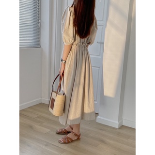 Váy Linen cổ sơ mi
