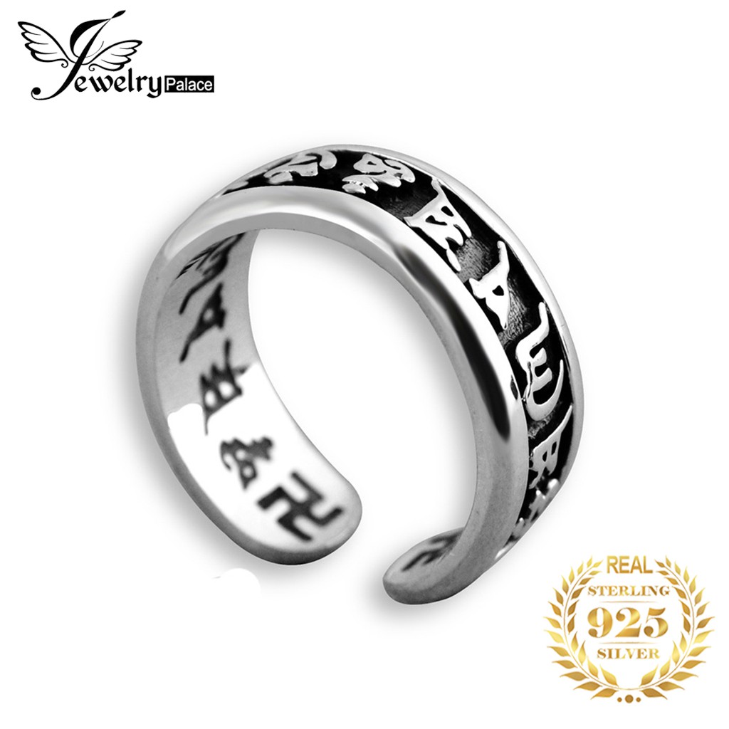 Nhẫn bạc 925 cho nam / nữ phong cách dân tộc xu hướng có thể điều chỉnh nhẫn đồ trang sức cổ điển