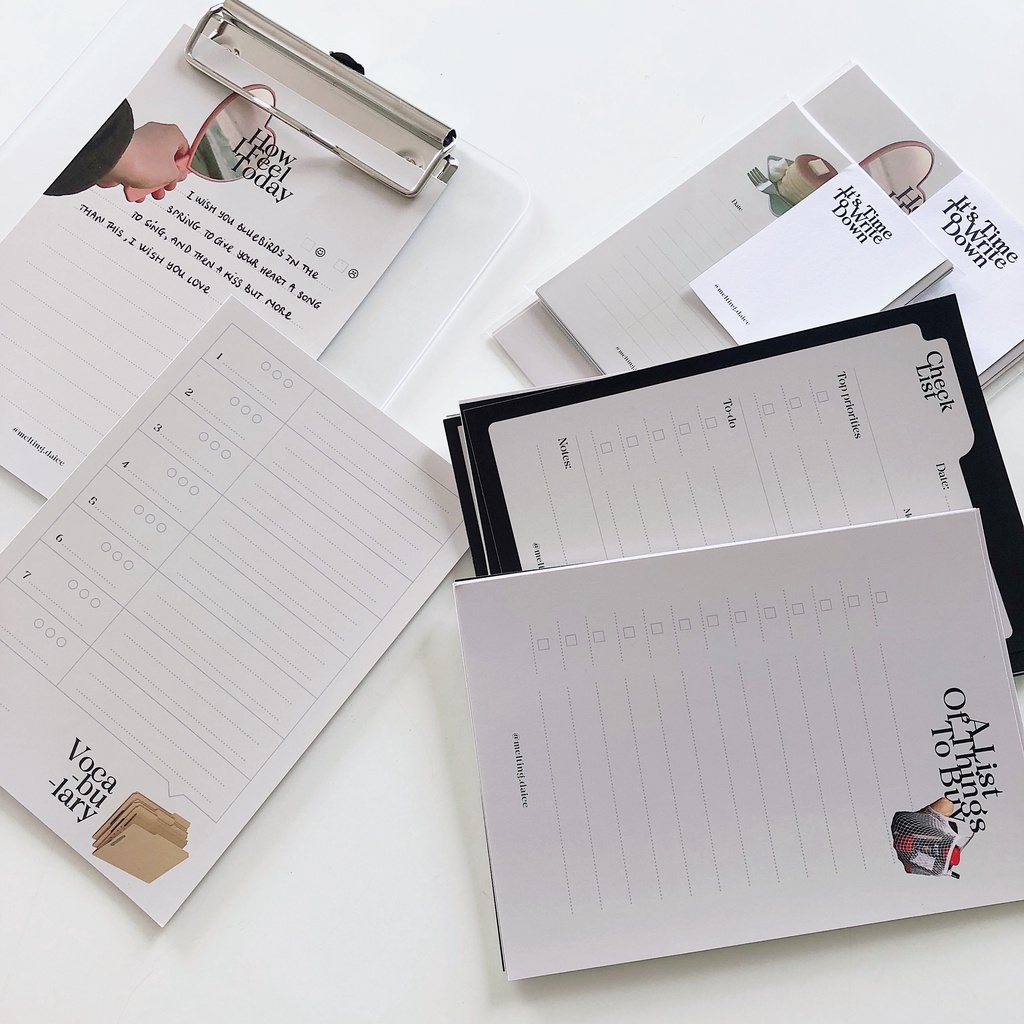 Daice ||  𝐢𝐭’𝐬 𝐭𝐢𝐦𝐞 𝐭𝐨 𝐰𝐫𝐢𝐭𝐞 𝐝𝐨𝐰𝐧 planner, paper note, checklist - tập giấy ghi chú, lập kế hoạch nhiều mẫu