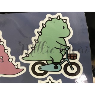 sticker khủng long cute xanh hồng