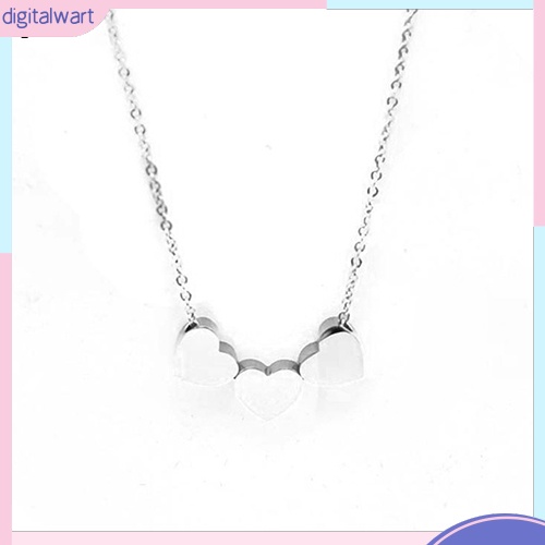 Dây chuyền hợp kim mặt 3 trái tim nhỏ xinh xắn dễ thương dành cho nữ