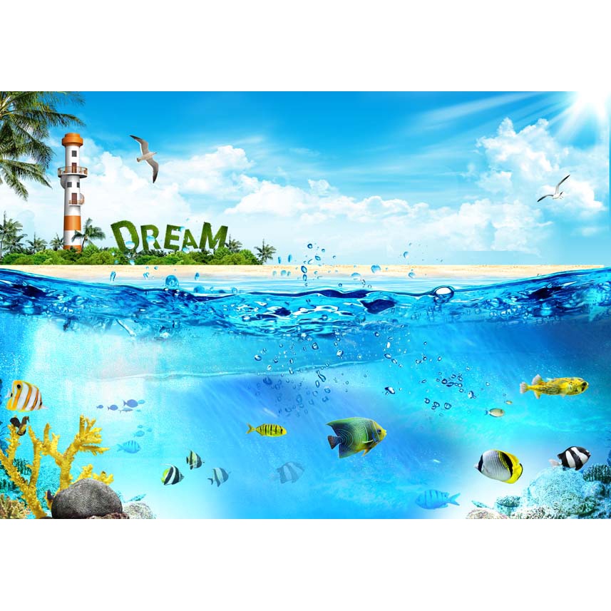 Tranh 3D Dán Tường Đại Dương Có Bảo Hành