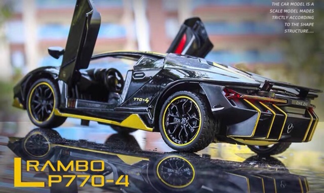 Có sẵn  Mô Hình Xe Kim Loại 1:24 Lamborghini LP770-4  Vàng Đen Đỏ