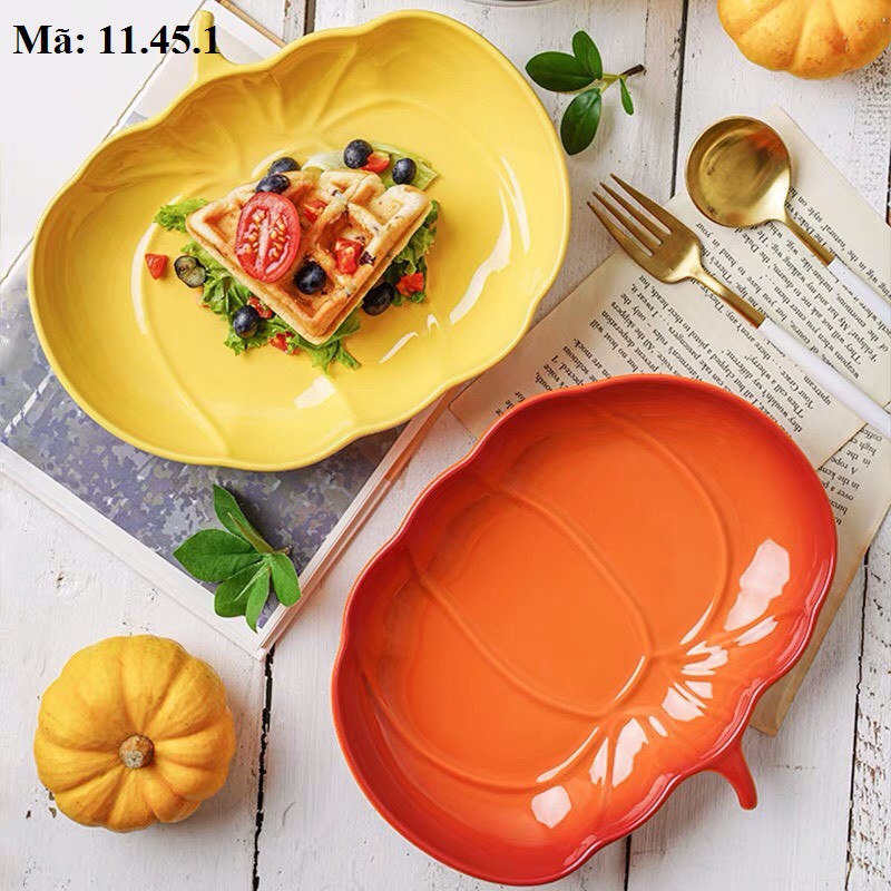 Bát đĩa sứ hình quả bí đỏ, bí ngô, đựng chè, đựng canh hầm ngộ nghĩnh 11.45.1