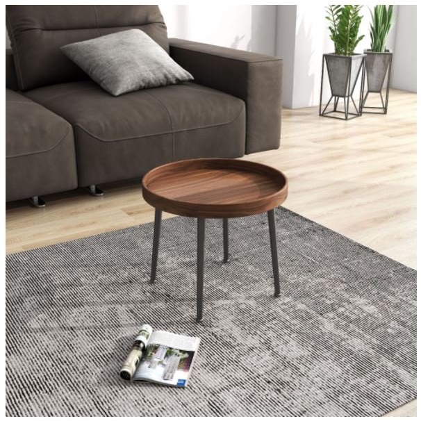 Bàn trà tròn sofa phong cách hiện đại, bàn trà chân gỗ cafe ngồi bệt