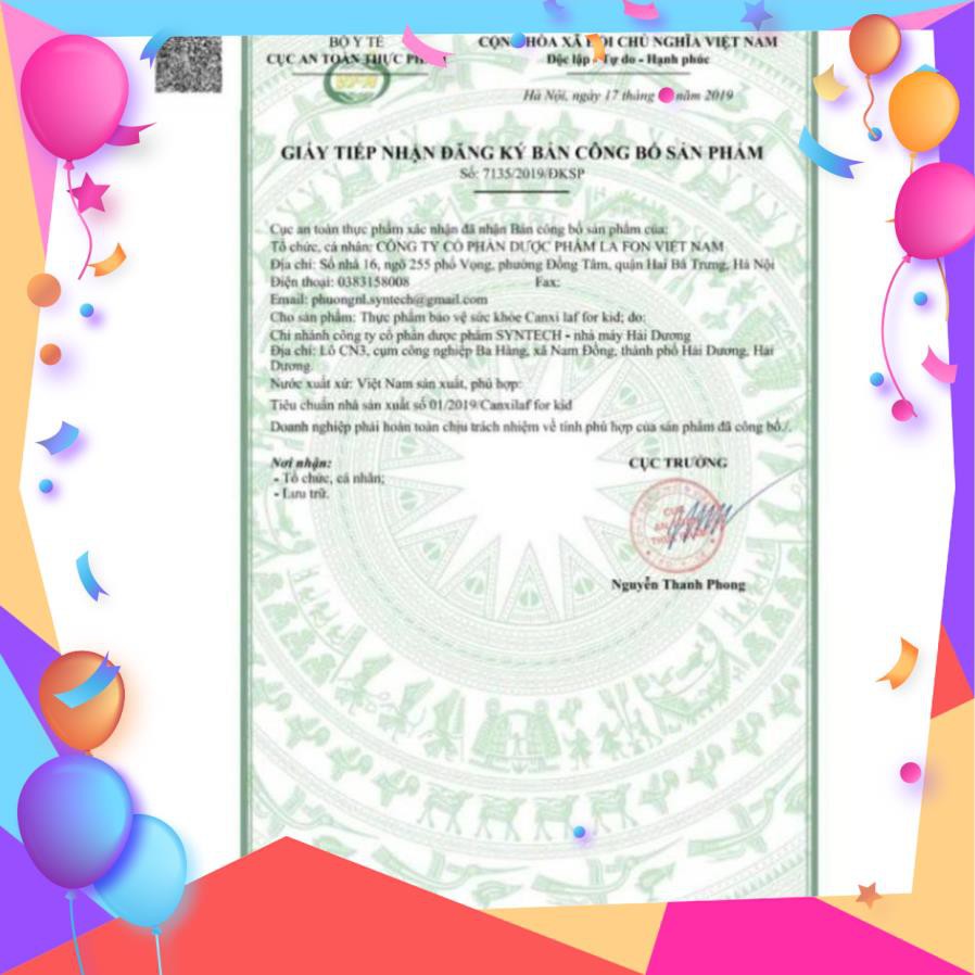 Bổ sung Canxi Phát triển chiều cao cho trẻ ❤️CHÍNH HÃNG👍 Giảm còi xương - Canxi Laf For Kid (20 ống) | Thế Giới Skin Care