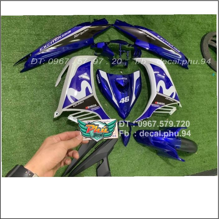 Tem Exciter 135 Movistar Xanh Trắng (B)