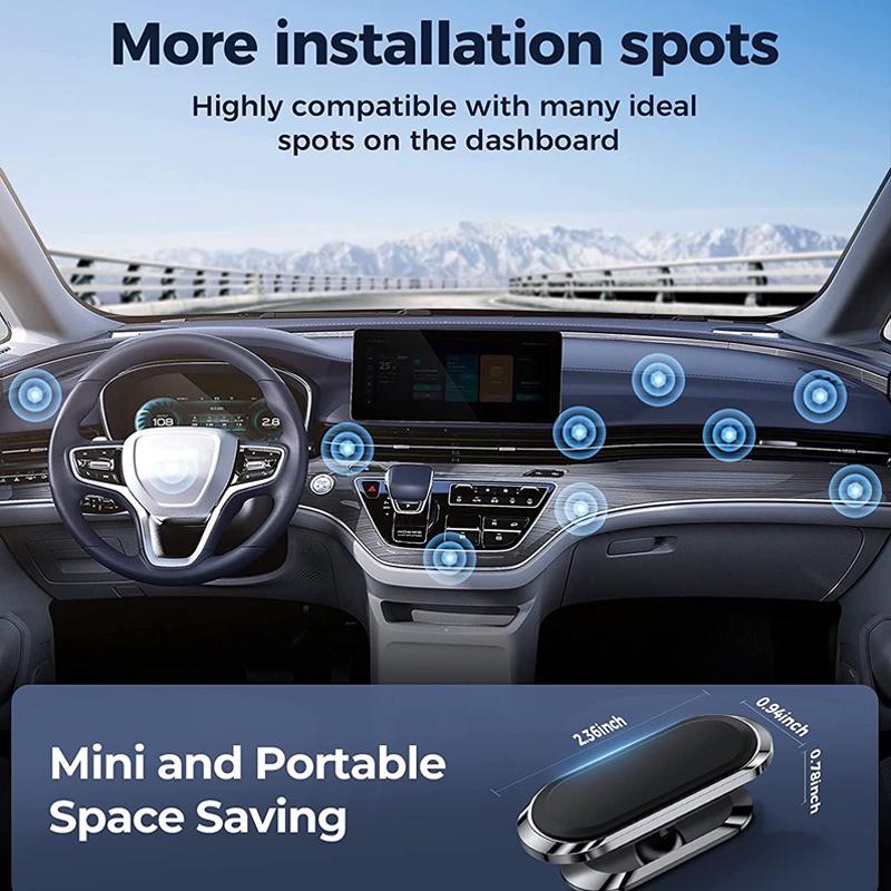 Giá Đỡ Điện Thoại Gắn Xe Hơi Có Nam Châm Xoay 360 Độ Tiện Dụng° Giá Đỡ Điện Thoại Từ Tính Xoay Được Màu Đen Cho iPhone13 12 11 Pro MAX Galaxy S20/S10