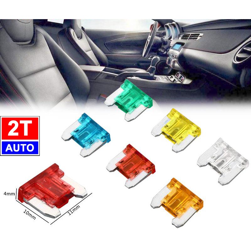 Bộ 05 Cầu chì ô tô xe hơi loại chân ngắn các loại ampe khác nhau - Car Fuse:   SKU:281