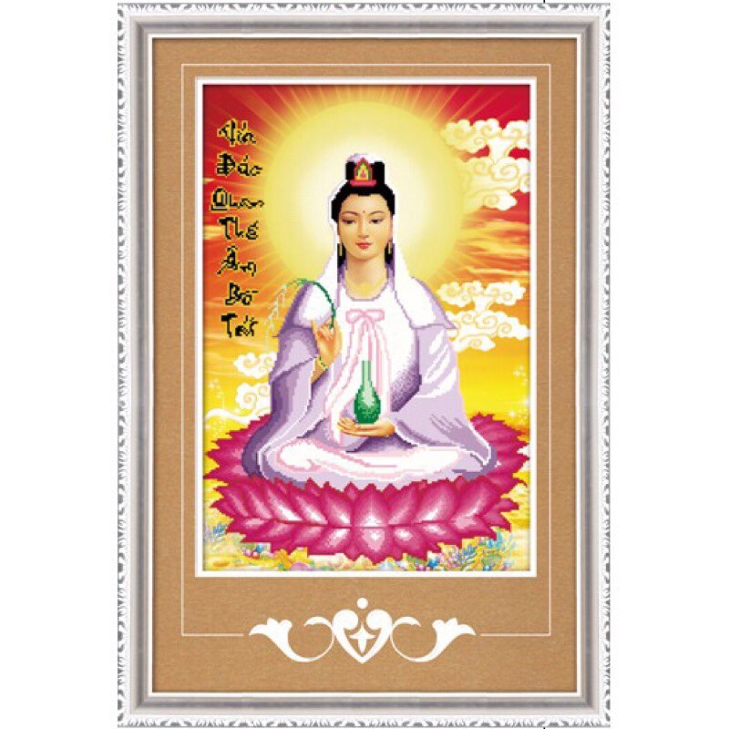 Tranh đính đá Phật Quan Âm Df003 (53x75) chưa đính