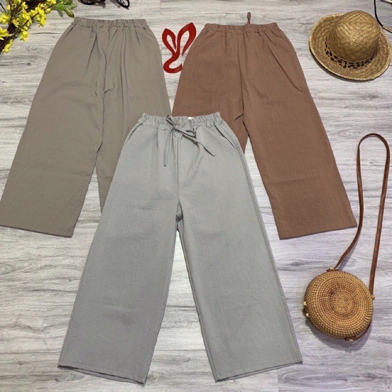 Quần ống suông lưng thun 9 tấc