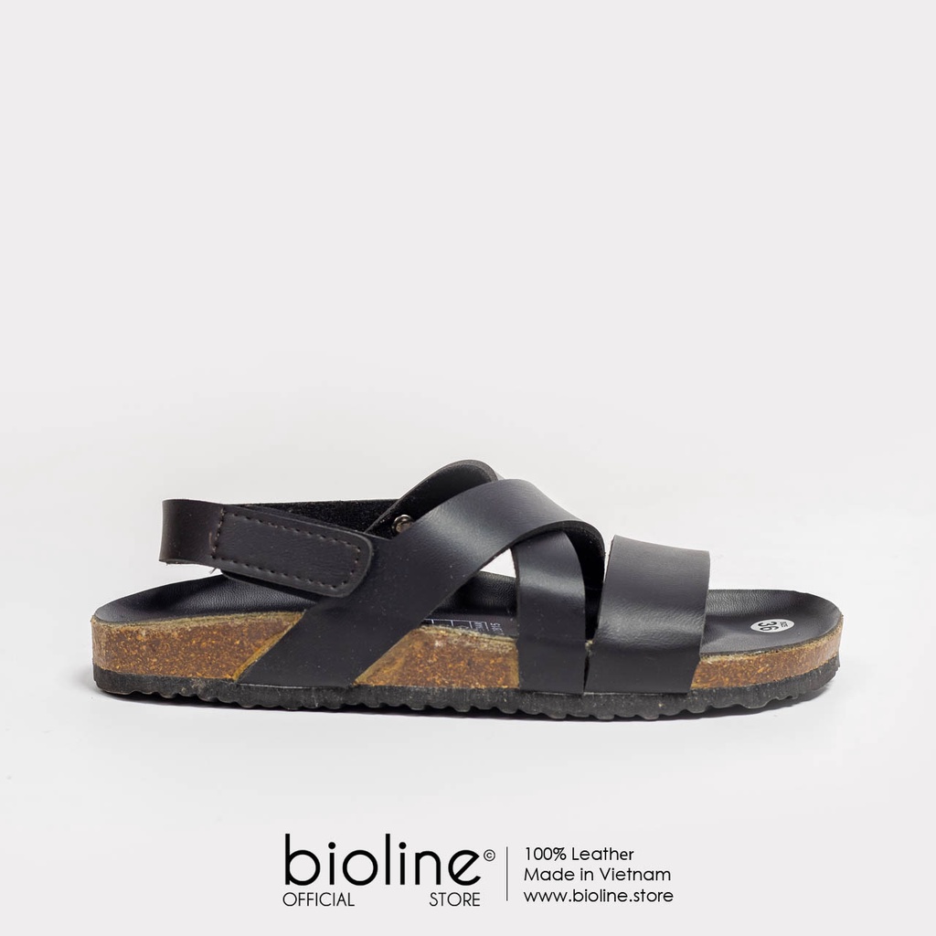 PU21- Dép sandal đế trấu BIRKEN quai đôi da PU, dép quai hậu học sinh đi học chính hãng BIOLINE
