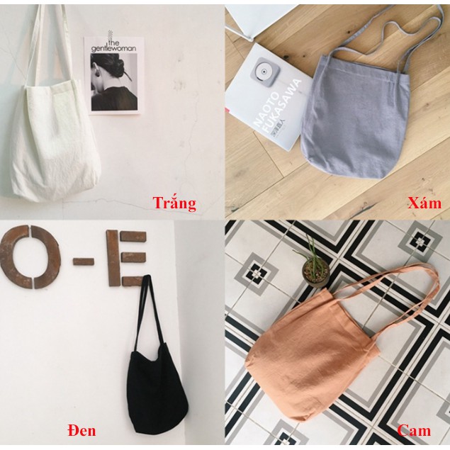 Túi tote vải đi học mềm đẹp canvas giá rẻ TX36