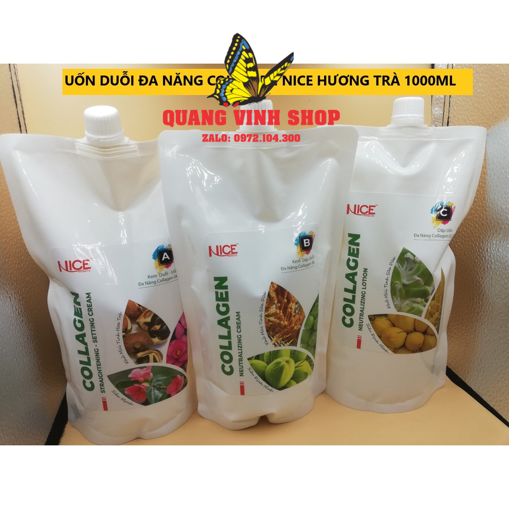 Kem uốn duỗi đa năng hoa trà nice 1000ml