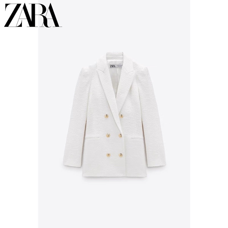 (Sẵn) Áo khoác brazer trắng sữa Zarraa dư sịn