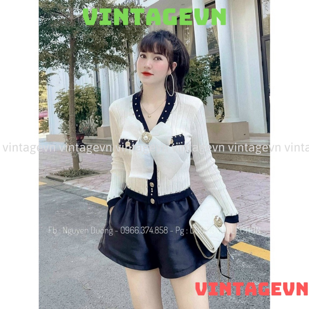 Áo Len Cộc Nơ Đá Tiểu Thư (có kèm video ảnh thật) vintagevn | BigBuy360 - bigbuy360.vn