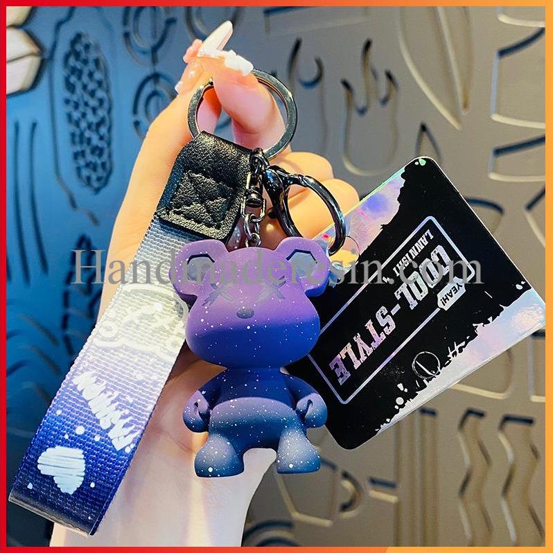 Handmade Móc Khóa Hoạt Hình Gấu Tắc Kè Hoa Sặc Sỡ