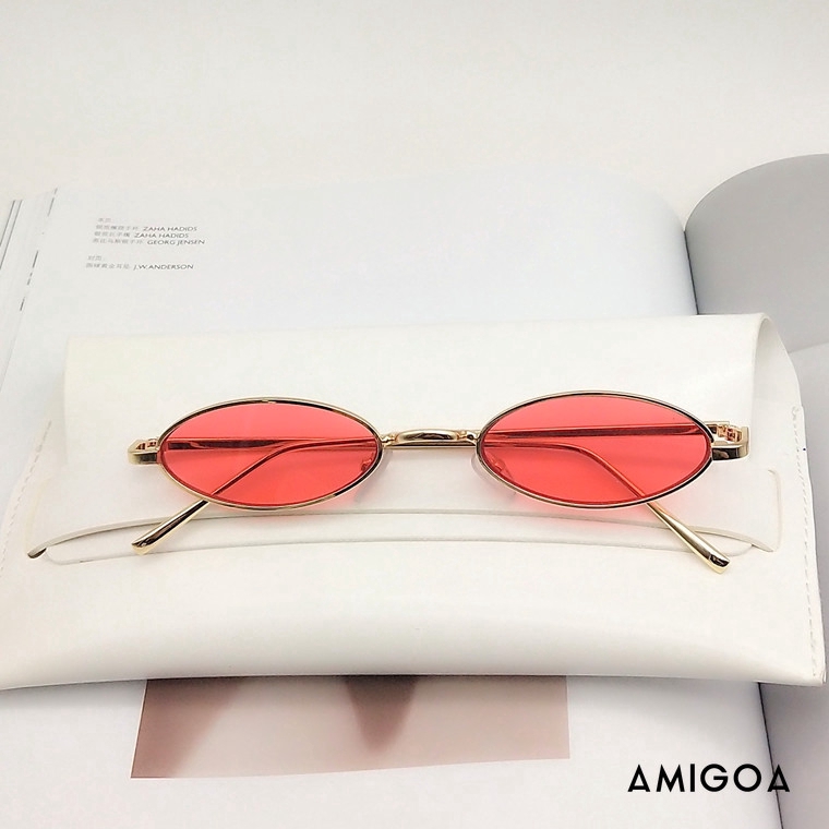 ✨✨Kính Mát Gọng Kim Loại Hình Oval Phong Cách Retro Cho Nam Và Nữ