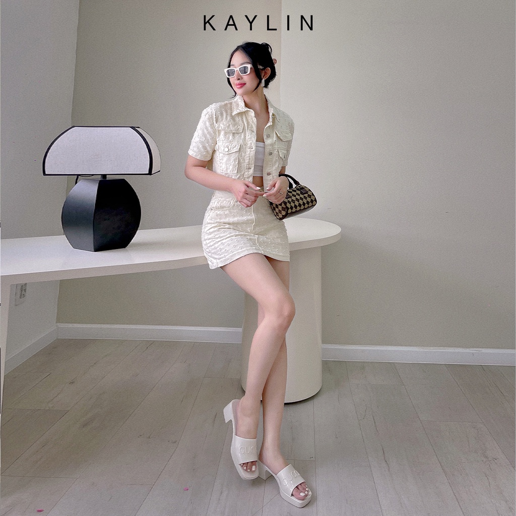 Set bộ áo và váy jean xù phong cách KAYLIN - N1745