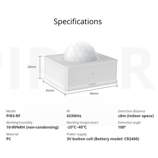 Sonoff- Sensor De Movimento Smart Sonoff-Snzb-03-Zigbee Com Alarmes Para Android Motion Sensor/Wireless Door Window Sensor Ios-Sensor de movimento infravermelho PIR Lar inteligente Alta sensibilidade flexível HOME