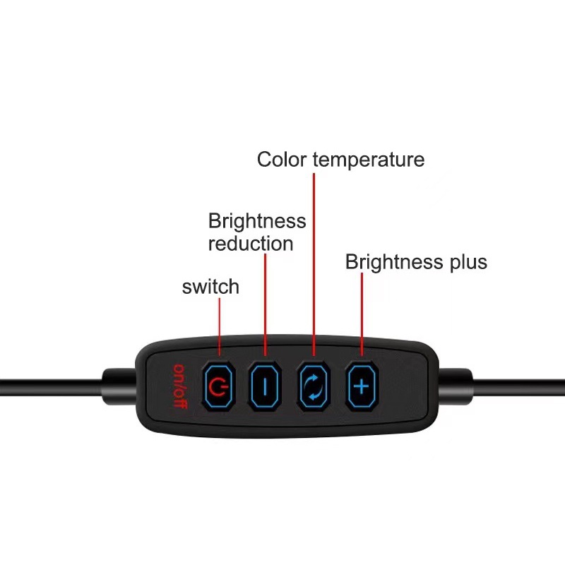 Đèn livestream 6in 16cm 2 khung điện thoại, xoay 360 độ hình chữ T rất tiện lợi