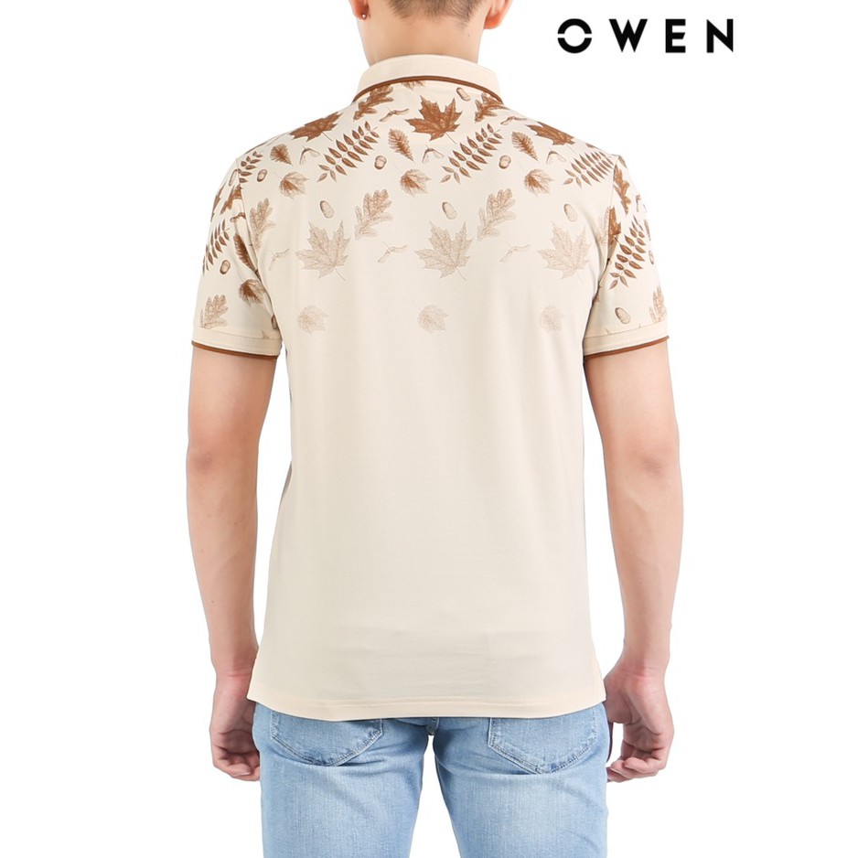 Áo polo ngắn tay Owen Bodyfit màu kem - APV21861 | BigBuy360 - bigbuy360.vn